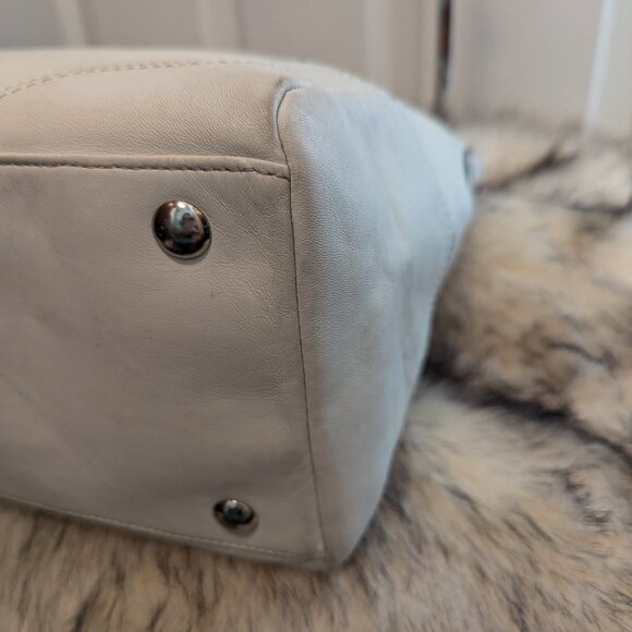 Coach Hampton -F13811 White Leather Satchel - Picture 6 of 15